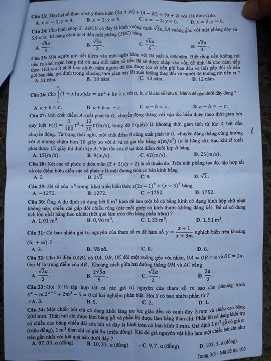 Thí sinh than đề thi toán THPT quốc gia dài và khó, nhiều em bật khóc - Ảnh 19. Thí sinh than đề thi toán THPT quốc gia dài và khó, nhiều em bật khóc - Ảnh 19.