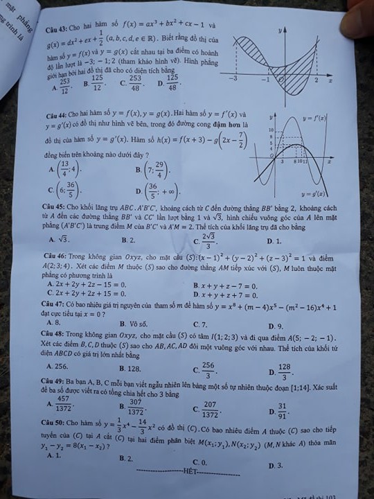Thí sinh than đề thi toán THPT quốc gia dài và khó, nhiều em bật khóc - Ảnh 21. Thí sinh than đề thi toán THPT quốc gia dài và khó, nhiều em bật khóc - Ảnh 21.
