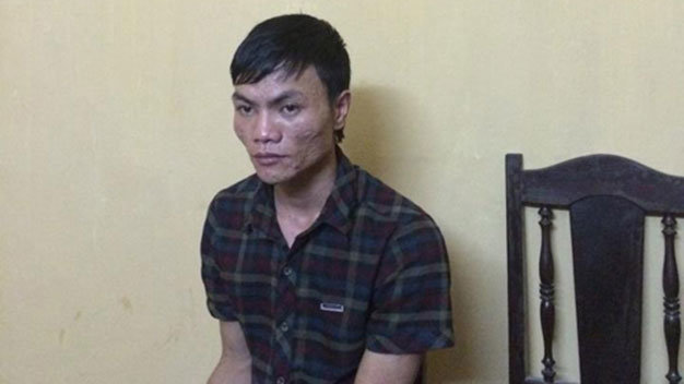Nghi phạm Nguyễn Hữu Hảo tại Công an TP Thanh Hóa - Ảnh do Công an tỉnh Thanh Hóa cung cấp.
