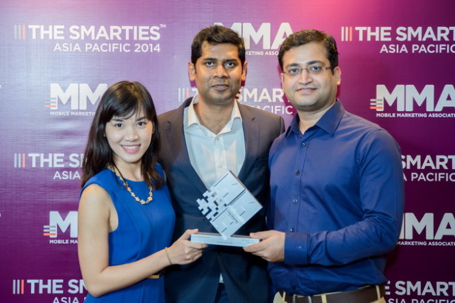 Các chủ nhân của giải thưởng Smarties, tôn vinh trong ngành Tiếp thị Di động (mobile marketing) do MMA khởi xướng - Ảnh: MMA