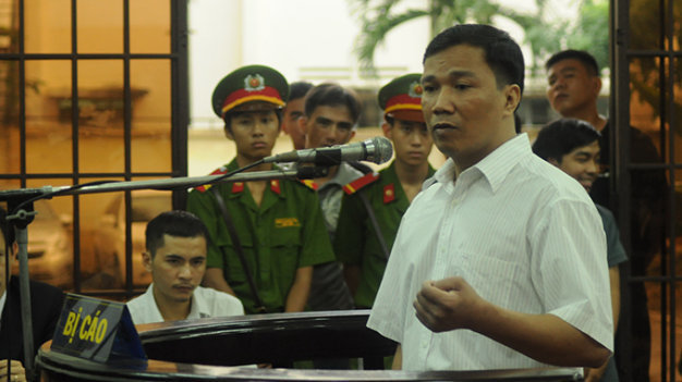 Bị cáo Ngô Văn Vinh tại phiên tòa xét xử ngày 26-8-2014 - Ảnh: Đức Trong