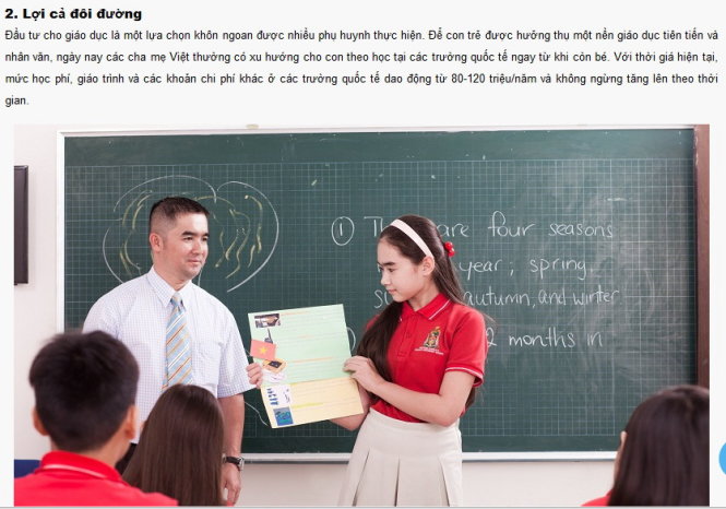 Nhiều trường quốc tế đưa ra các gói đầu tư tài chính giáo dục dành cho phụ huynh - Ảnh: Minh Giảng