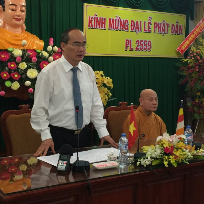 Ông Nguyễn Thiện Nhân phát biểu tại buổi làm việc chiều 27-5 - Ảnh: M.Hương