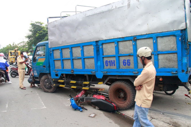 Hiện trường vụ tai nạn chiều 15-6 - Ảnh: Xuân An