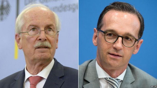 Tổng công tố viên liên bang Đức Harald Range (trái) và Bộ trưởng Tư pháp Heiko Maas Ảnh: AFP