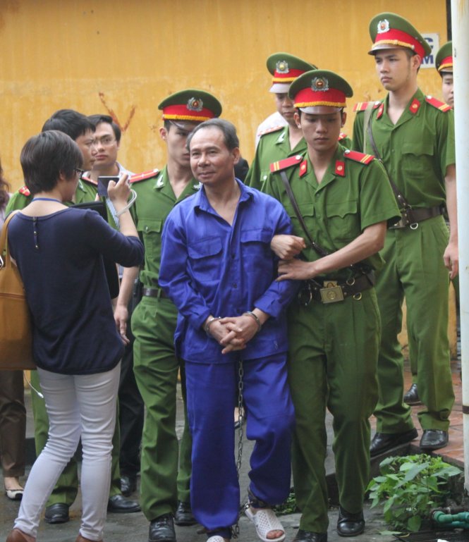 Bị cáo Mai Văn Phúc, nguyên tổng giám đốc Vinalines, trong phiên tòa phúc thẩm tháng 4-2014 - Ảnh: T.L.