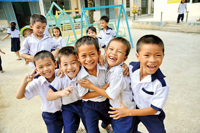 Nụ cười hồn nhiên của các em trong ngày khai giảng năm học mới