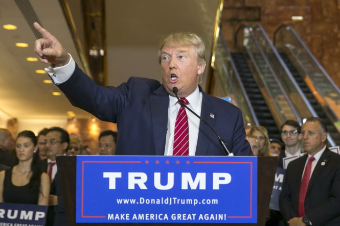 Tỉ phú Donald Trump tuyên bố chỉ nhận tiền quyên góp không đi kèm điều kiện Ảnh: Reuters