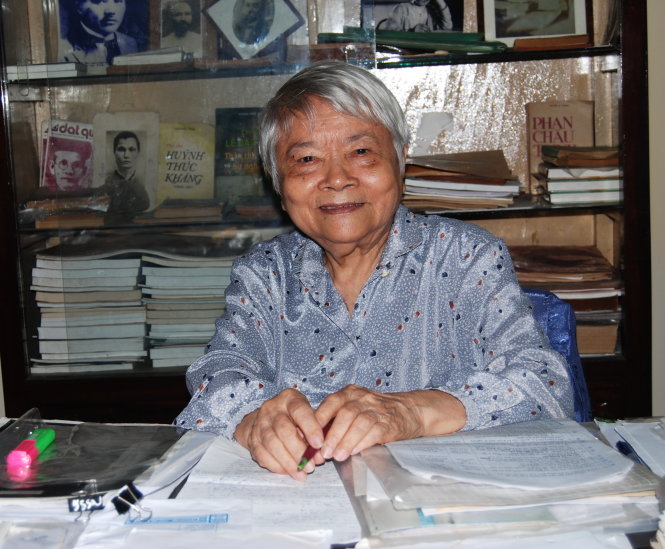 Bà Lê Thị Kinh, cháu ngoại chí sĩ Phan Châu TrinhẢnh: H.V.M.