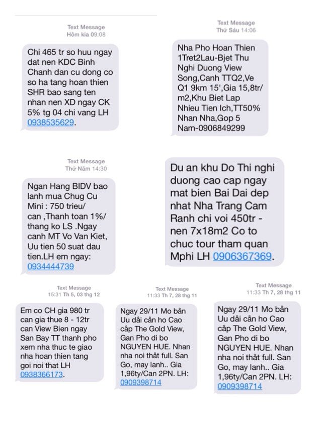 Bội thực tin nhắn quảng cáo - Ảnh: T.M