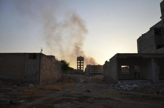 Quang cảnh khu Zamalka ở ngoại ô Damascus, nơi quân đội Syria bị cáo buộc dùng vũ khí hóa hoc tấn công thường dân - Ảnh: Reuters