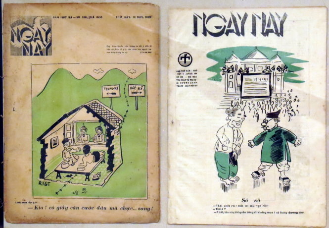 Báo Ngày Nay (trái) châm biến việc phân chia vùng miền - Ảnh: L.Điền
