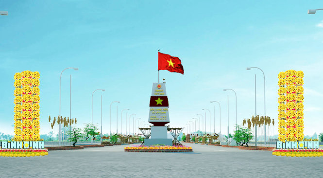 Mô hình Cột cờ Tổ quốc trên đảo Cù Lao Xanh