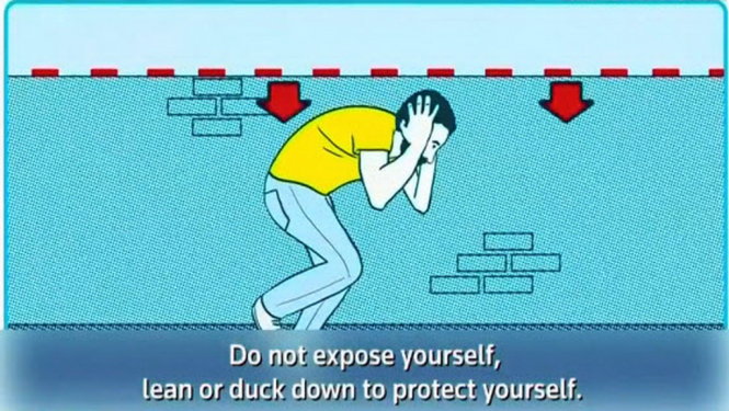Hướng dẫn cách tự bảo vệ mình khi có khủng bố trích từ video do chính quyền Pháp công bố