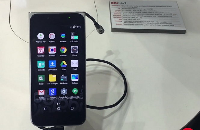 Ảnh thực tế Obi Worldphone MV1 - Nguồn: NDTV / Gadget 360