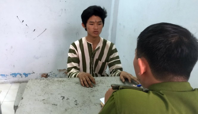 Lưu Hoàng Tài tại cơ quan cảnh sát điều tra quận Gò Vấp - Ảnh: Mỹ Thương