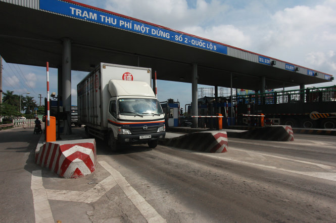 Mức phí trên QL 5 sẽ tăng gần 50% từ 1-4-2016 - Ảnh: Thân Hoàng