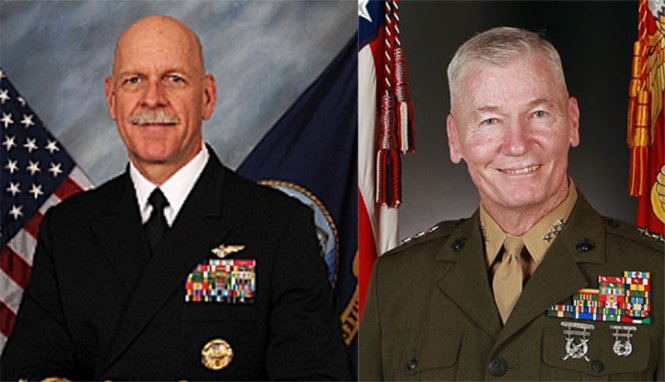 Đô đốc Scott H. Swift - Ảnh: US Navy và Trung Tướng John A. Toolan - Ảnh: US Marine Corps