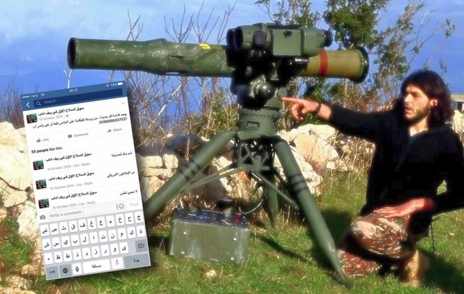 Quảng cáo tên lửa chống tăng trên trang Facebook ở Syria - Ảnh chụp màn hình