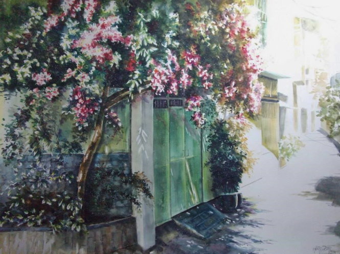 Nắng trưa - tranh của Hoàng Phong