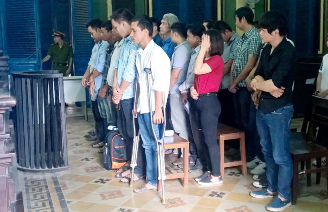 Các bị cáo tại tòa.