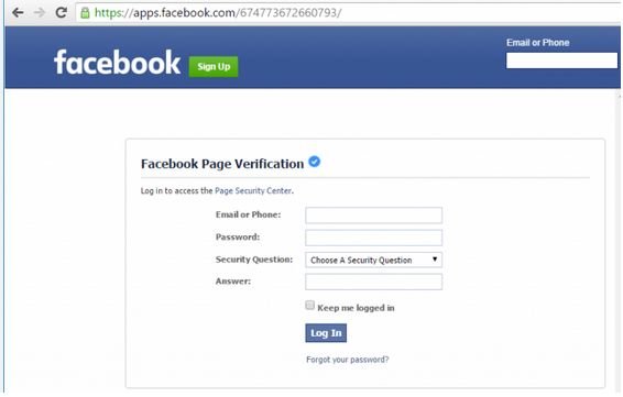 Giao diện trang lừa đảo sử dụng tên miền Facebook. - Ảnh: Bkav cung cấp