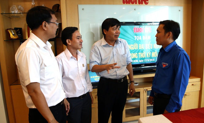 Từ trái qua: Các đại biểu Lâm Đình Thắng, Trần Quốc Tuyên, Tăng Hữu Phong, Trịnh Ngọc Sơn tại buổi
tọa đàm - Ảnh: Ngọc Dương