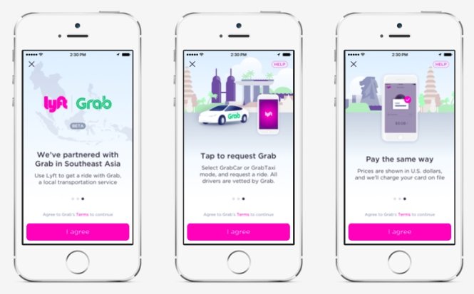 Grab và Lyft cho người sử dụng dịch vụ xuyên biên giới. - Ảnh chụp màn hình