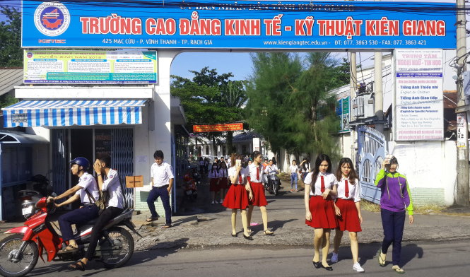 Trường CĐ Kinh tế kỹ thuật Kiên Giang. Ảnh: Khoa Nam