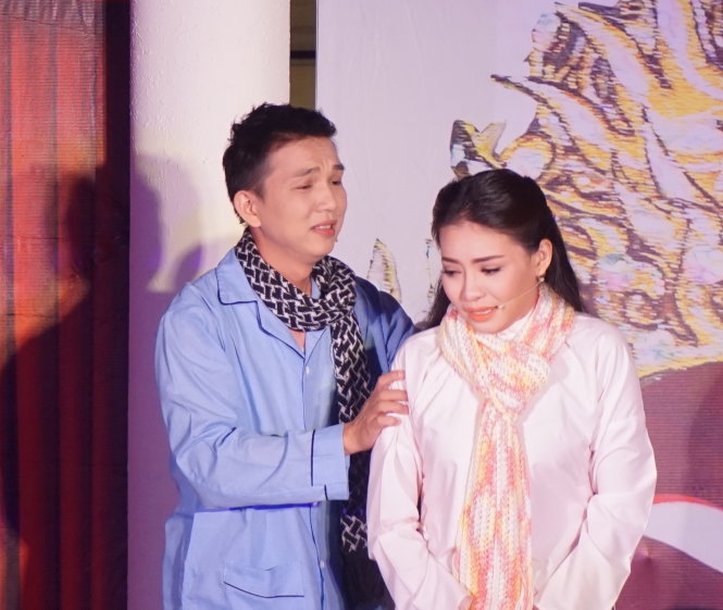 Minh Trường và Nhã Thi trong trích đoạn Hàn Mặc Tử - Ảnh: Nguyễn Lộc