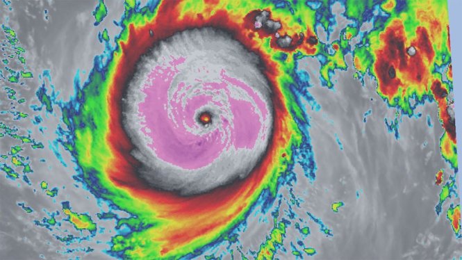 Hình ảnh siêu bão Nepartak nhìn từ vệ tinh - Ảnh: NOAA