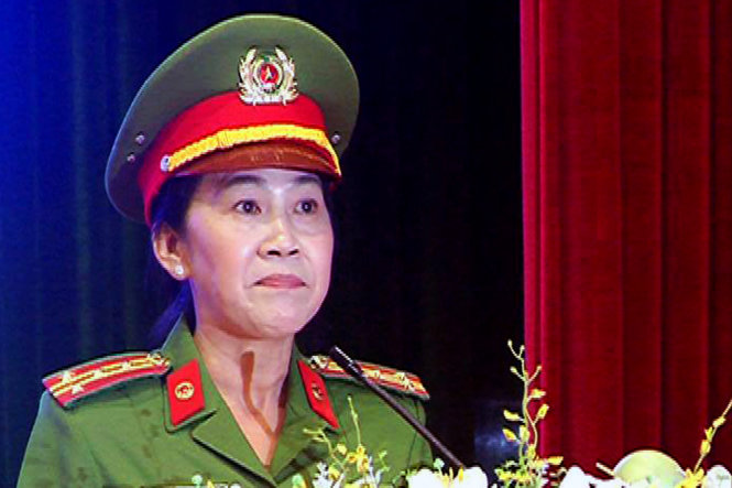 Đại tá Trần Thị Ngọc Thuận vừa được bổ nhiệm giữ chức phó giám đốc Công an tỉnh Đồng Nai - Ảnh: A.L