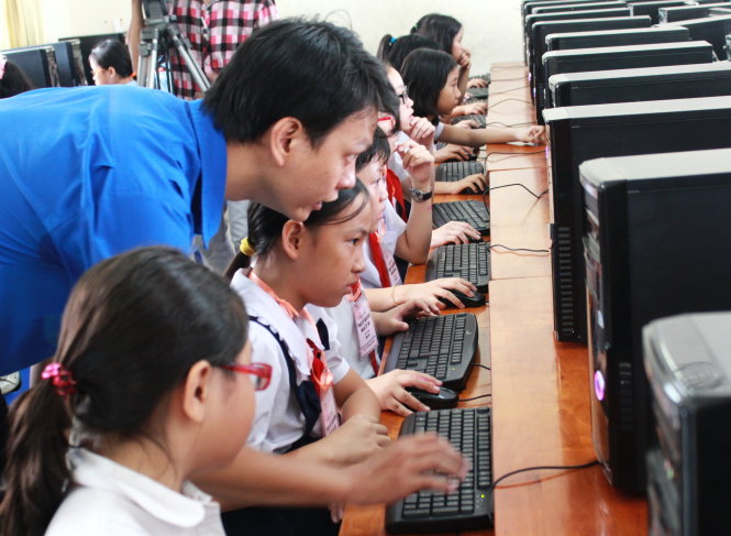 Hội thi tin học trẻ TP.HCM đã mở ra cơ hội mới, tiếp lửa cho niềm đam mê công nghệ thông tin của nhiều học sinh - Ảnh: Q.NGUYÊN