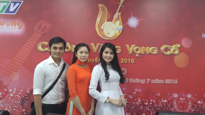 Từ trái qua: 3 trong số 40 thí sinh được chọn vào vòng tuyển chọn: Quốc Nhựt, Mỹ Tiên và Thùy Trang - Ảnh: NGUYỄN LỘC