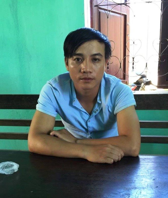 Đối tượng Vỹ tại cơ quan điều tra – Ảnh: C.A Bố Trạch