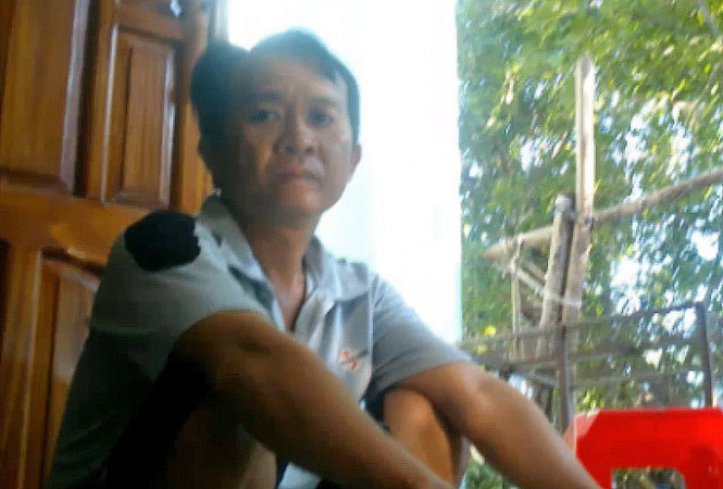 Phạm Xuân Trình trong cuộc tiếp xúc với phóng viên Tuổi Trẻ ngày 3-6 - Ảnh: AN NGUYÊN