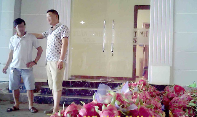 Thương lái Trung Quốc xuất hiện tại vựa thanh long Xuân Tình, huyện Hàm Thuận Nam - Ảnh: Đ.PHÚ