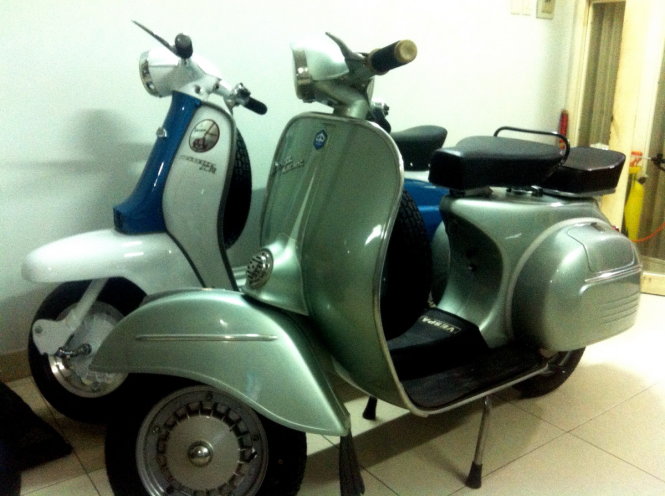 Hình ảnh những chiếc vespa cổ hiện vẫn được nhiều người chơi sưu tầm. Đam mê ấy không chỉ dành cho người có tuổi, mà còn ở một bộ phận giới trẻ - Ảnh: Trùng Dương