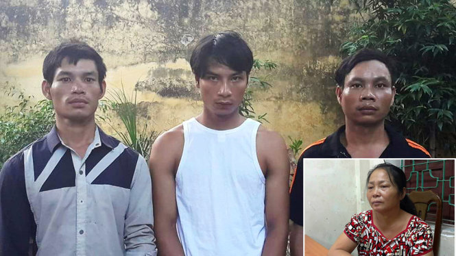 Bốn nghi phạm tại cơ quan Công an TP Vinh - Ảnh: Công an cung cấp