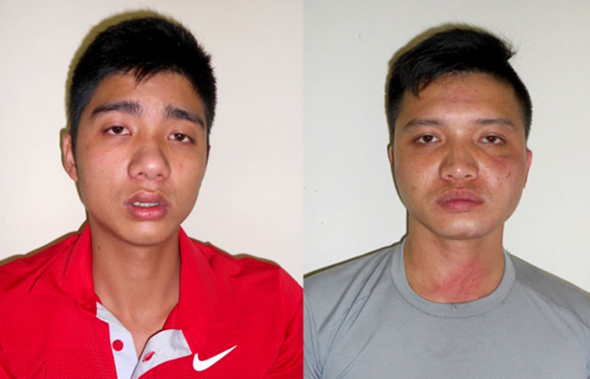 Hai nghi phạm liên quan đến vụ nổ súng làm chết người tại ngã tư Quán Toan - Ảnh: Công an cung cấp