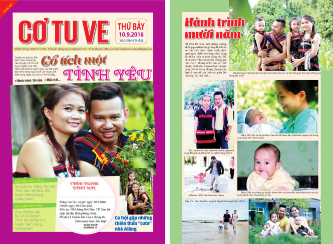 Tấm thiệp cưới độc đáo của vợ chồng nhà báo Alăng Ngước
