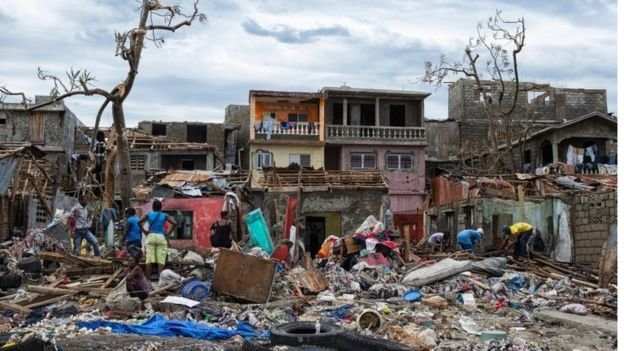 Người dân Jeremie ảnh hưởng nặng nề bởi bão Matthew - Ảnh: AFP