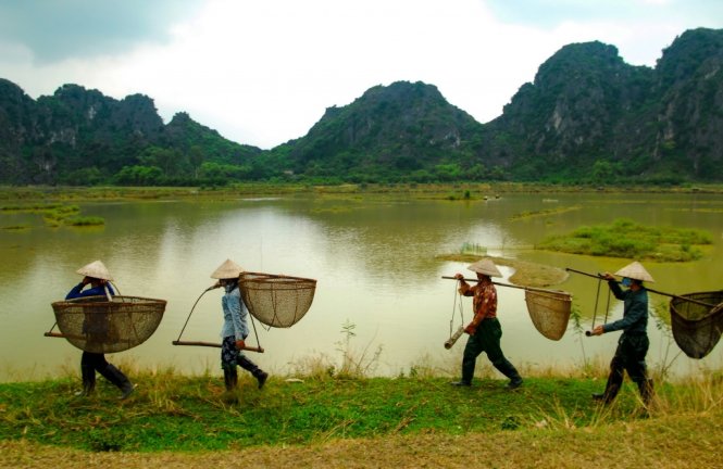 Phụ nữ Đồng Chiêm ra đồng