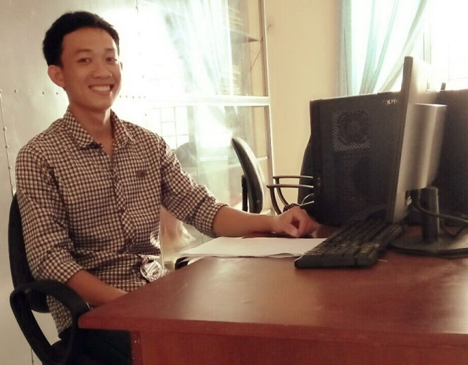 Bạn Huỳnh Xuân Lý (ĐH Tài nguyên và môi trường TP.HCM) - Ảnh: C.K.