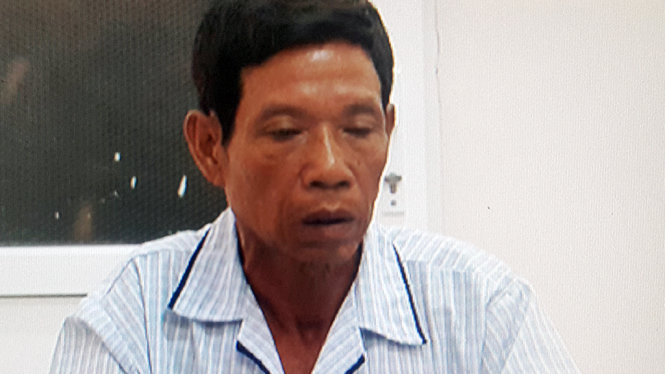 Nghi phạm Huỳnh Văn Lời tại cơ quan công an - Ảnh: Huy Phách