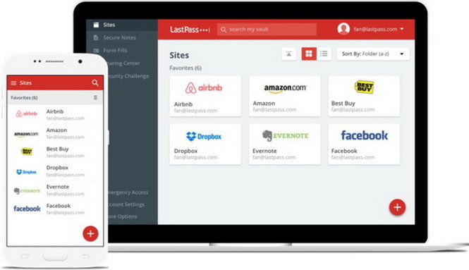 Ứng dụng LastPass miễn phí đồng bộ không giới hạn trên các thiết bị - Ảnh: LastPass