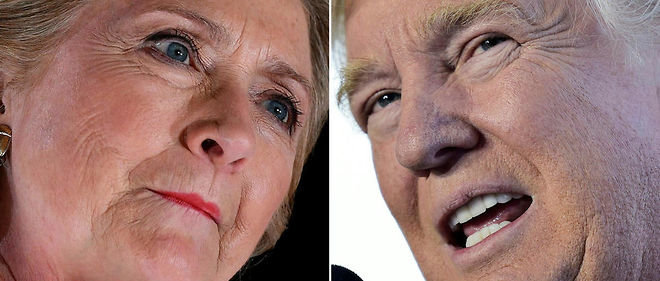 Hai ứng viên Hillary Clinton và Donald Trump cũng đối đầu quyết liệt trên mạng xã hội - Ảnh: AFP