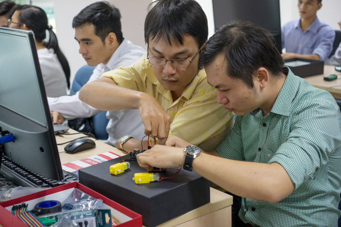 Cuộc thi là sân chơi công nghệ bổ ích cho học sinh THPT. - Ảnh: QTSC