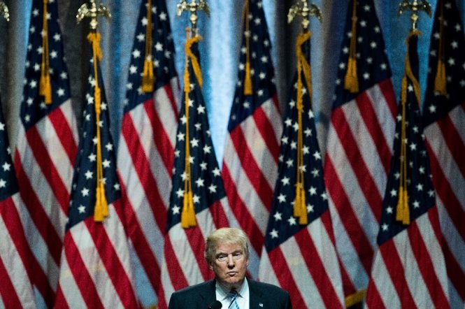 Ông Trump thừa nhận mạng xã hội đóng vai trò quan trọng trong chiến thắng của ông nhưng cho biết sẽ hạn chế việc sử dụng nó khi chính thức nắm quyền thổng thống - Ảnh: AFP