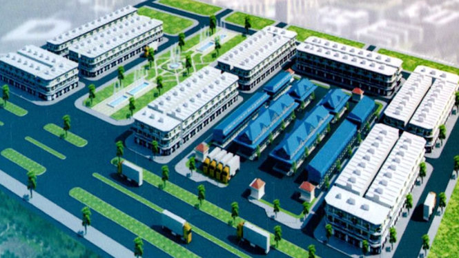 Phối cảnh dự án xây dựng chợ đầu mối nông sản thực phẩm Dầu Giây (xã Xuân Thạnh, huyện Thống Nhất, Đồng Nai) - Ảnh: A.L